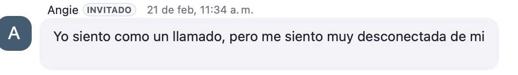 Angie: yo siento como un llamado