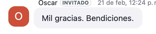 Oscar: mil gracias, bendiciones